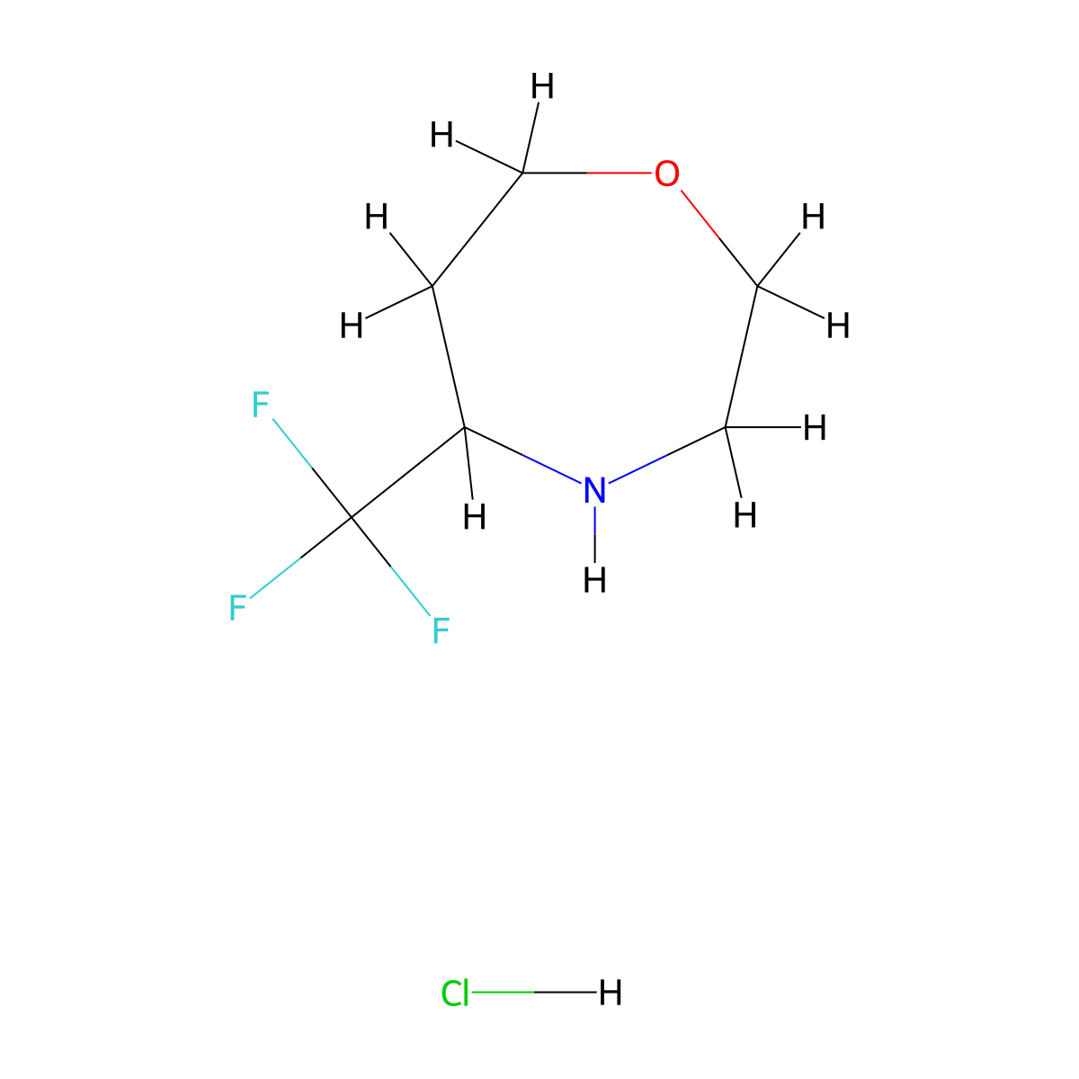 5-(Trifluoromethyl)-1,4-oxazepane hydrochloride molecular structure, CAS 2309468-73-1