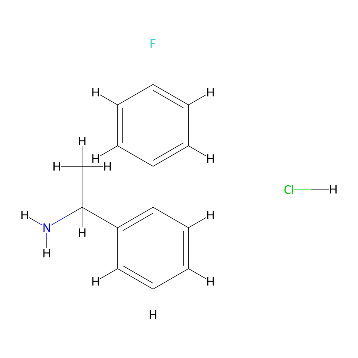 1-[2-(4-Fluorophenyl)phenyl]ethan-1-amine hydrochloride molecular structure, CAS 2309468-78-6