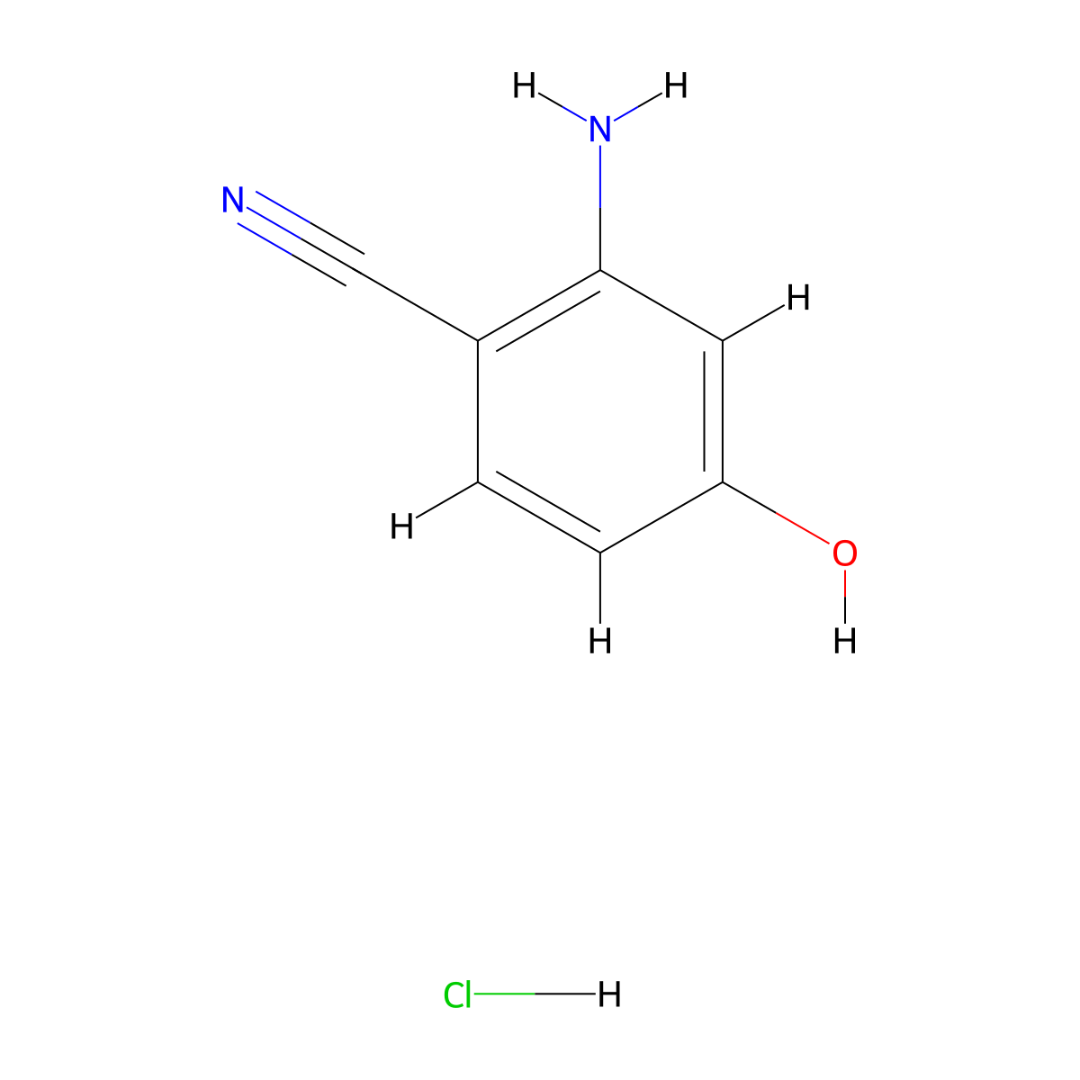 2-Amino-4-hydroxybenzonitrile hydrochloride molecular structure, CAS 2309468-92-4