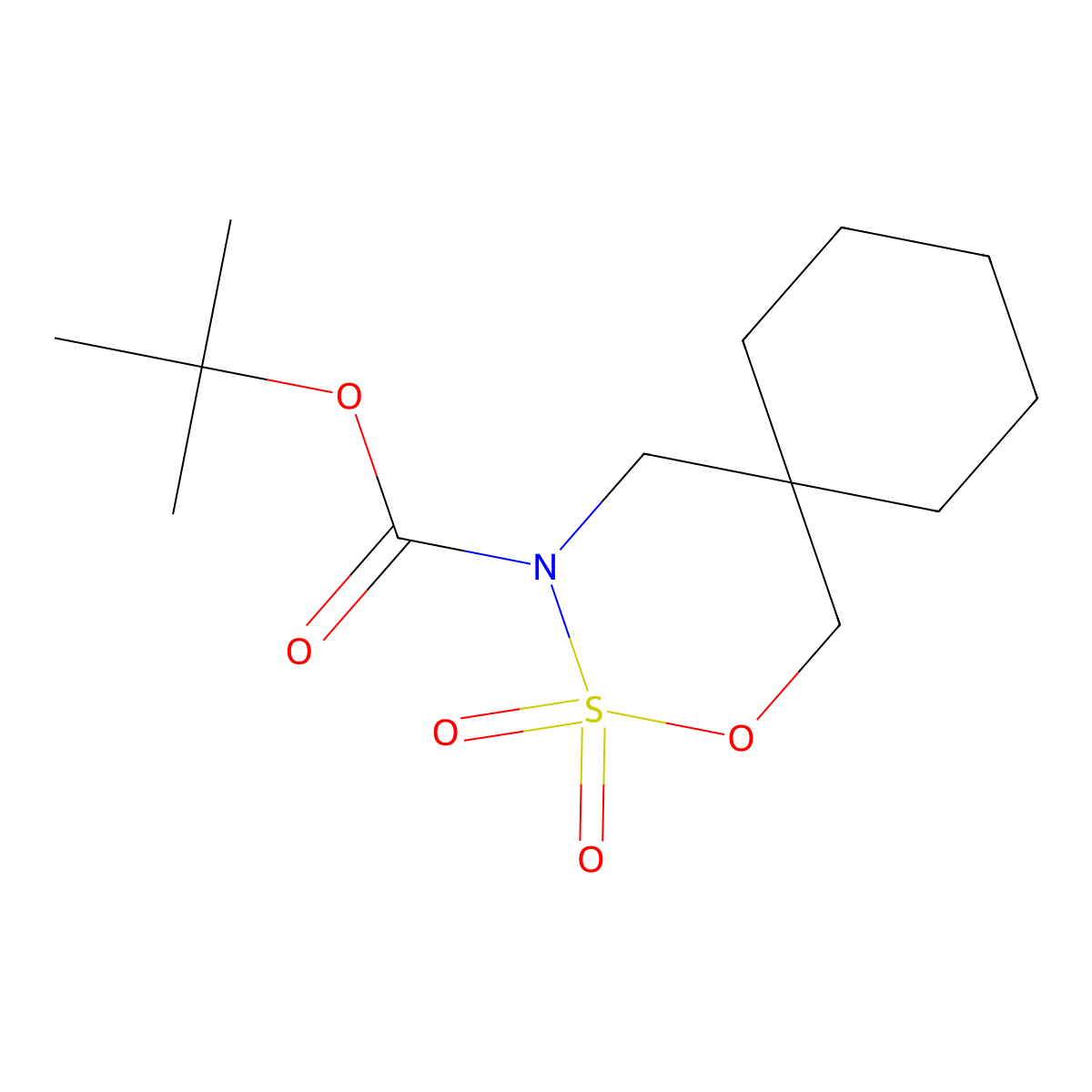 Tert-butyl 3,3-dioxo-2-oxa-3lambda6-thia-4-azaspiro(5.5)undecane-4-carboxylate molecular structure, CAS 2309469-05-2