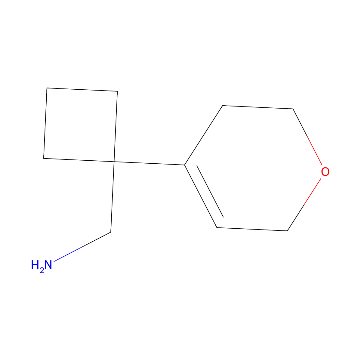 1-[1-(3,6-dihydro-2H-pyran-4-yl)cyclobutyl]methanamine molecular structure, CAS 2309469-06-3