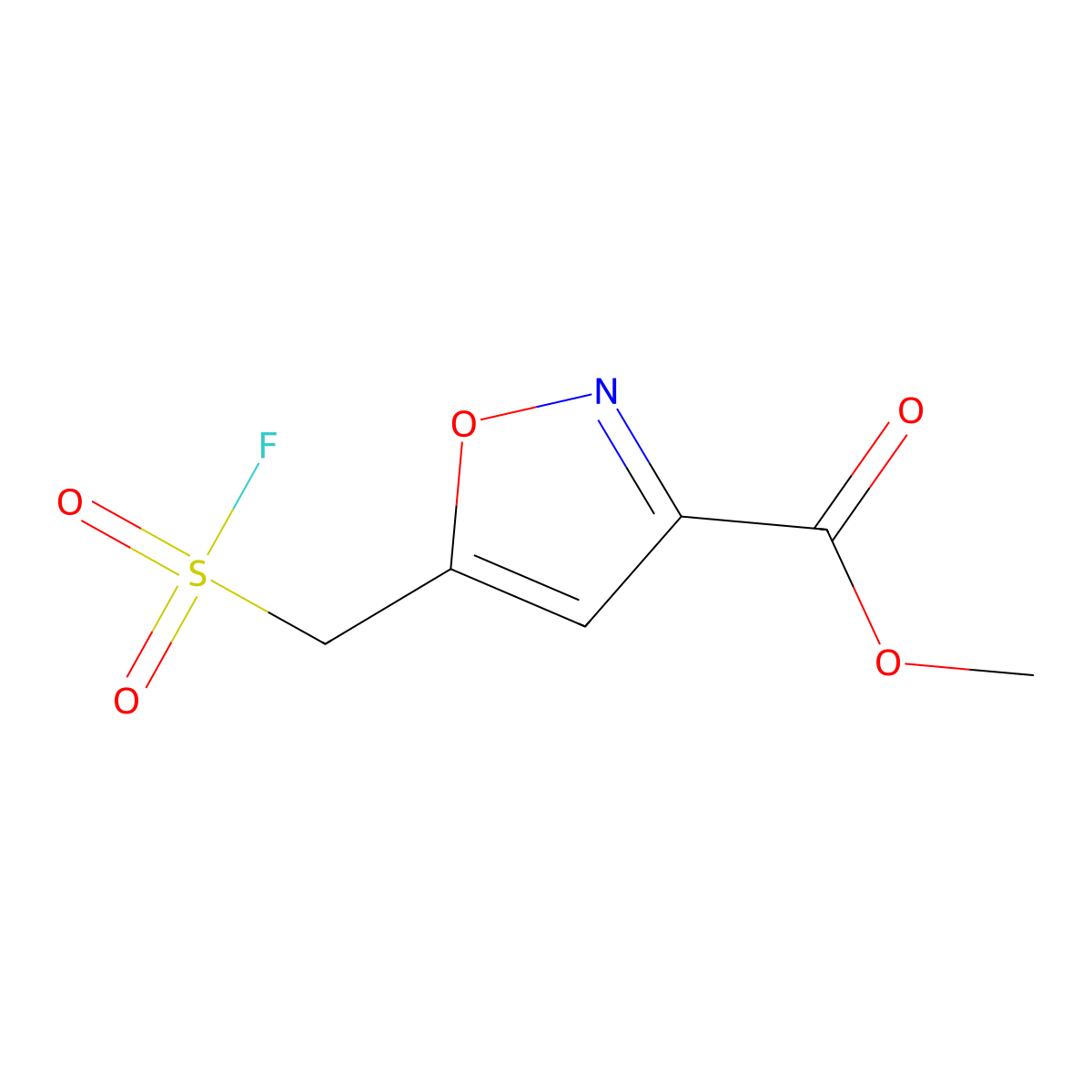 Methyl5-[(fluorosulfonyl)methyl]-1,2-oxazole-3-carboxylate molecular structure, CAS 2309469-10-9