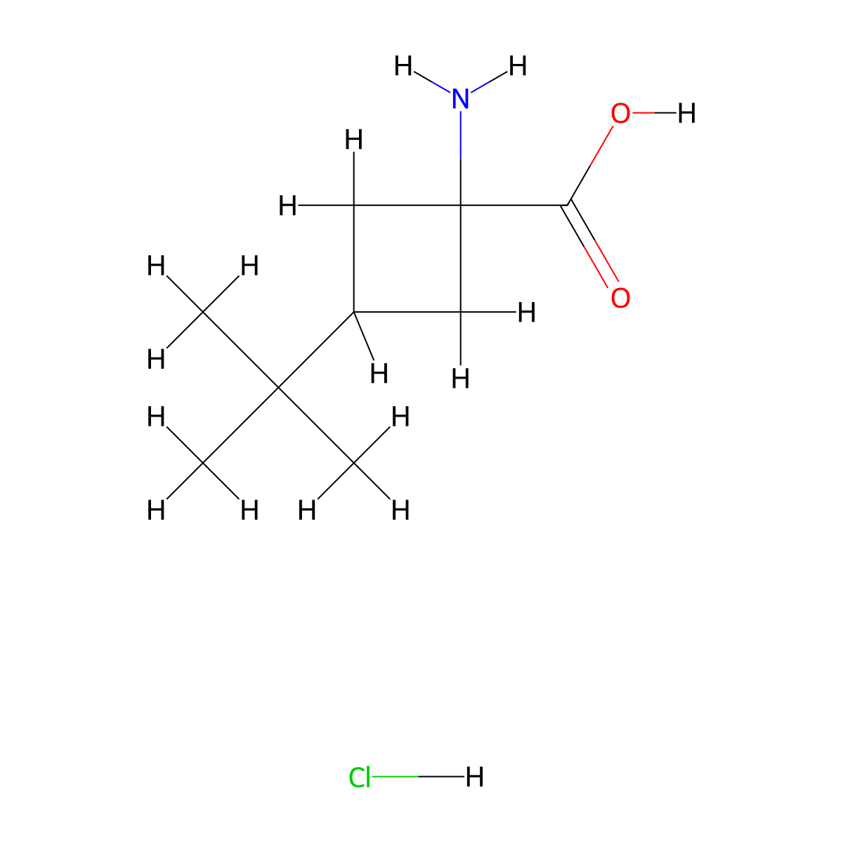1-Amino-3-tert-butylcyclobutane-1-carboxylic acid hydrochloride molecular structure, CAS 2309473-74-1