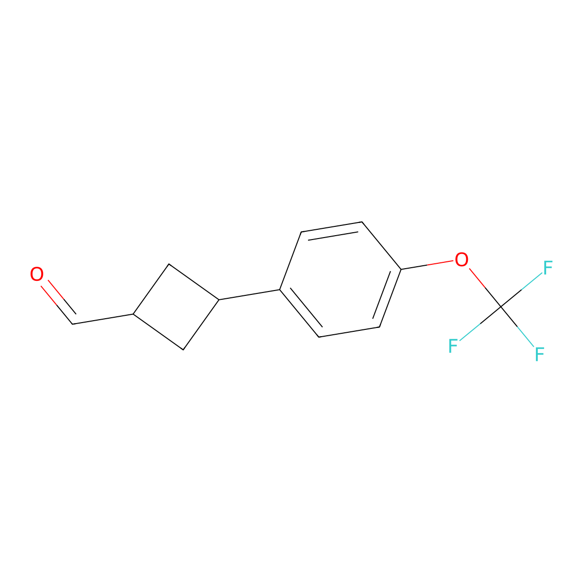 3-[4-(Trifluoromethoxy)phenyl]cyclobutane-1-carbaldehyde molecular structure, CAS 2309473-77-4