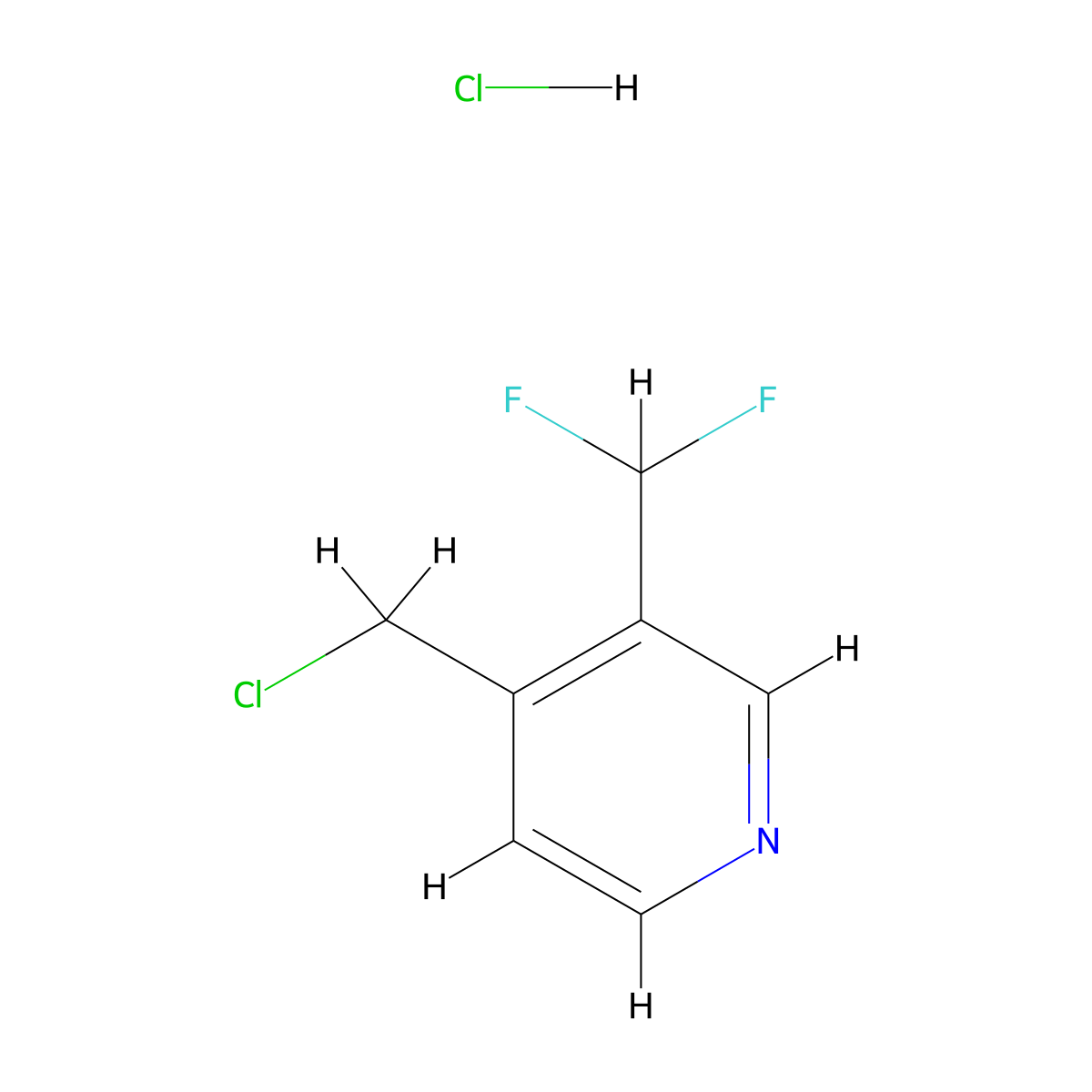 4-(Chloromethyl)-3-(difluoromethyl)pyridine hydrochloride molecular structure, CAS 2309473-82-1