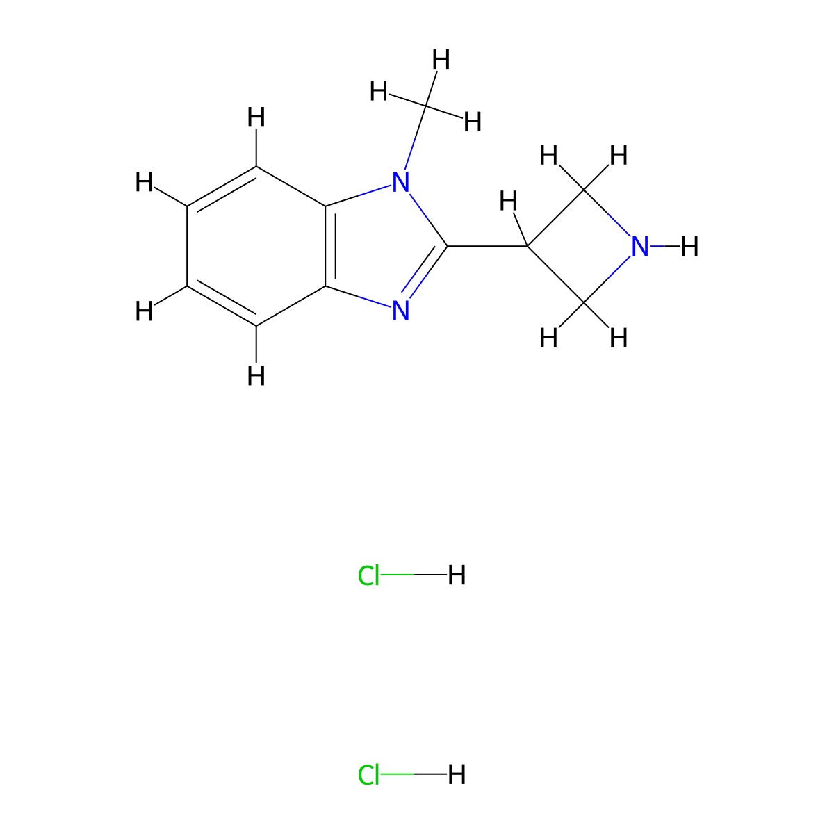 2-(Azetidin-3-yl)-1-methylbenzimidazole;dihydrochloride molecular structure, CAS 2309473-84-3