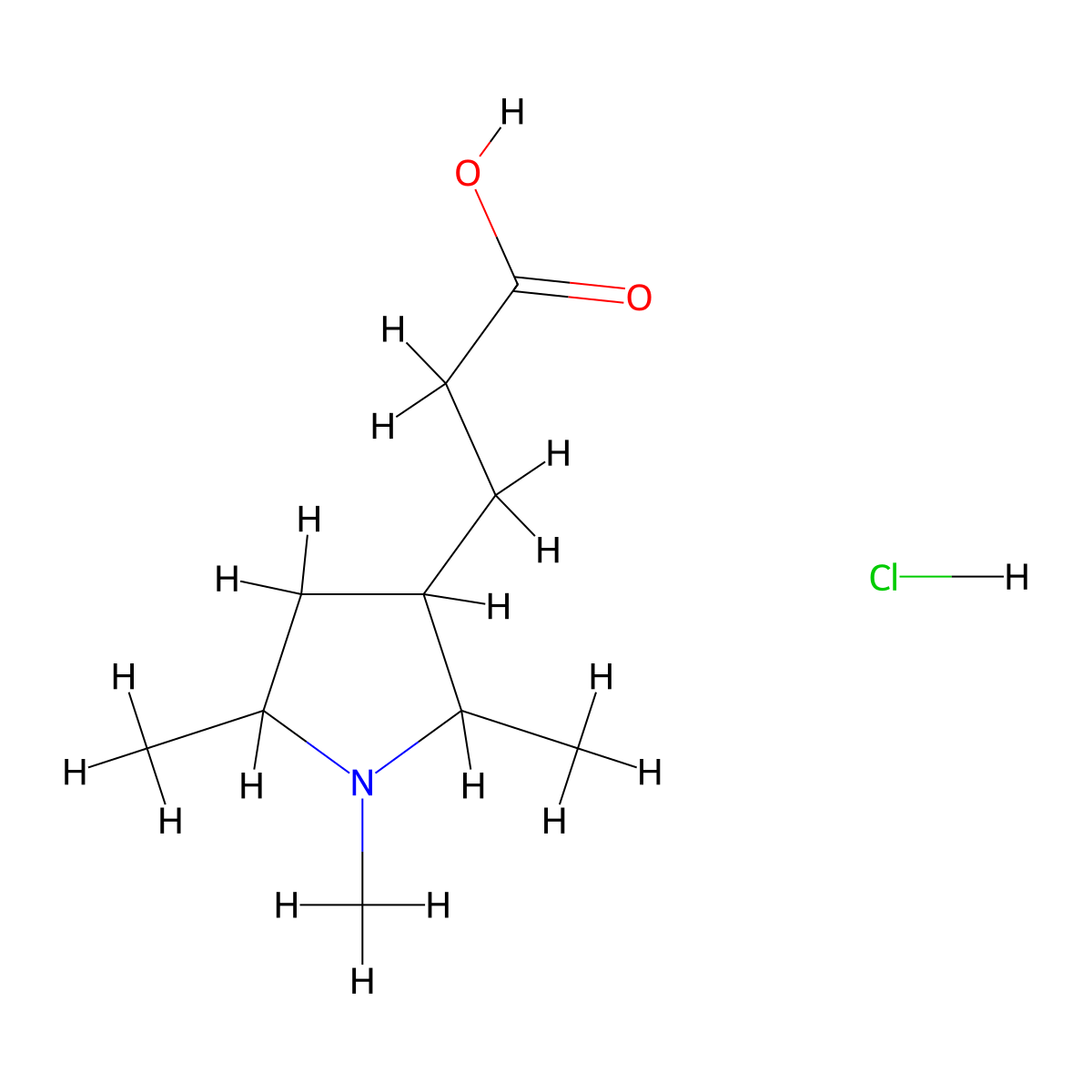 3-(1,2,5-Trimethylpyrrolidin-3-yl)propanoic acid hydrochloride molecular structure, CAS 2309474-55-1