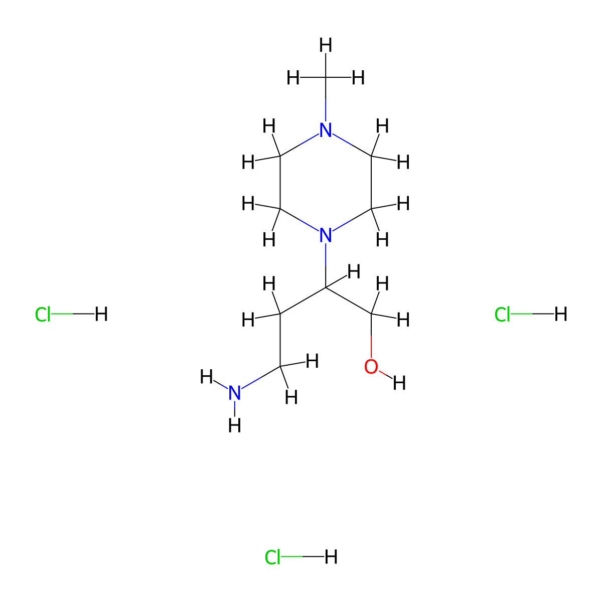 4-Amino-2-(4-methylpiperazin-1-yl)butan-1-ol trihydrochloride molecular structure, CAS 2309474-62-0