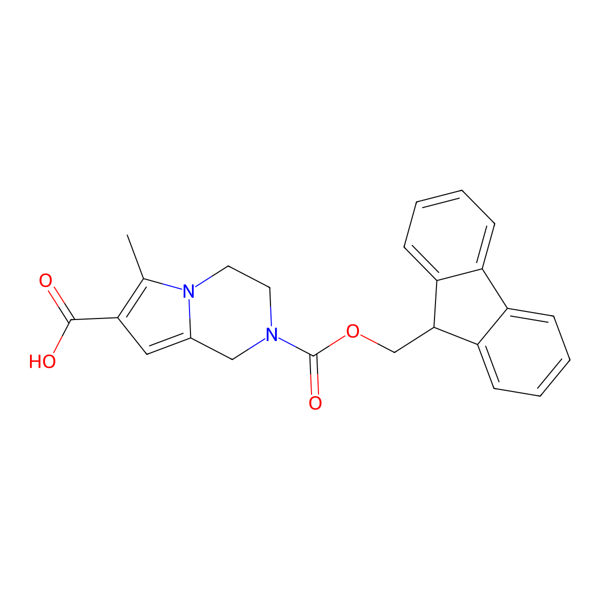 2-{[(9H-fluoren-9-yl)methoxy]carbonyl}-6-methyl-1H,2H,3H,4H-pyrrolo[1,2-a]pyrazine-7-carboxylic acid molecular structure, CAS 2309474-70-0