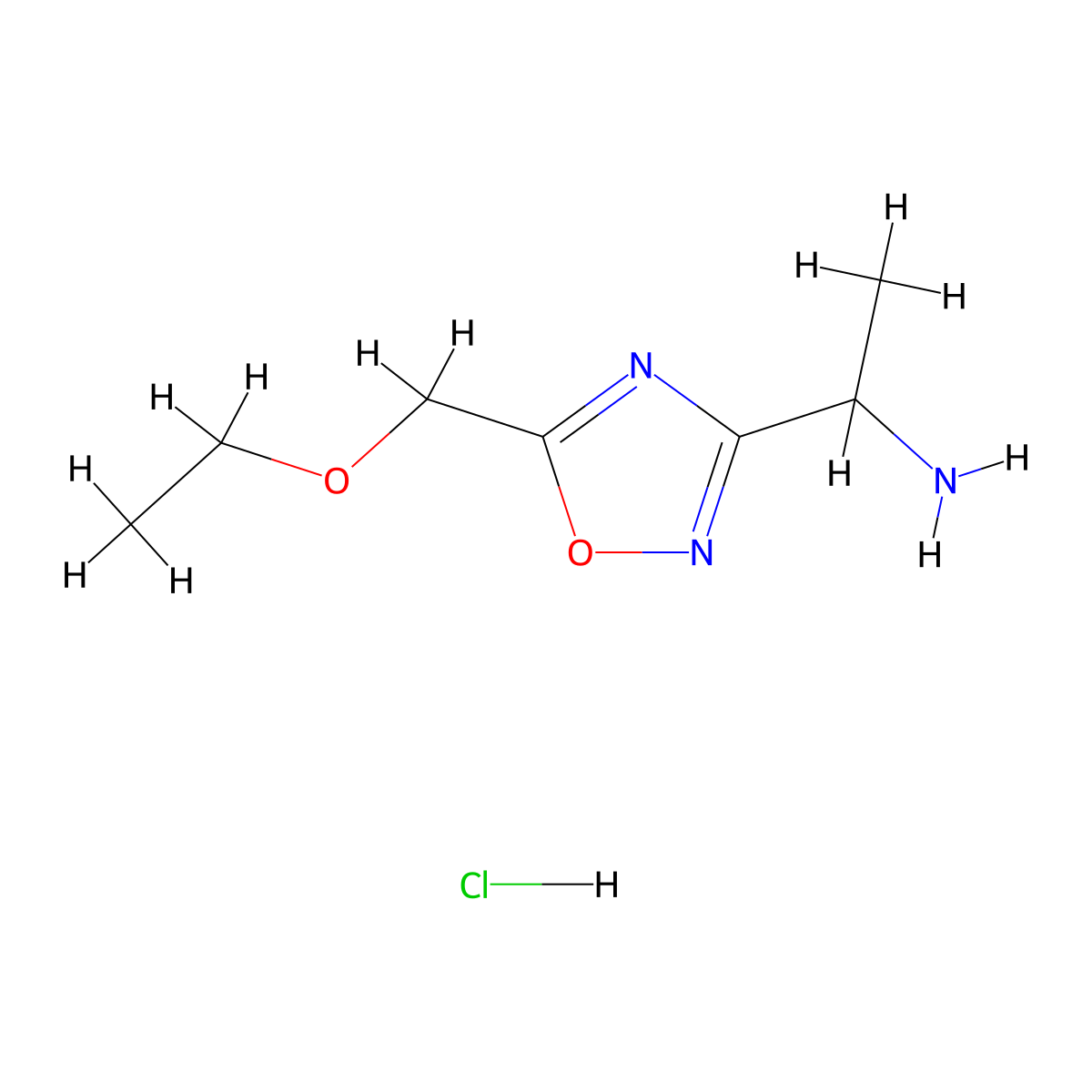 1-[5-(Ethoxymethyl)-1,2,4-oxadiazol-3-yl]ethanamine;hydrochloride molecular structure, CAS 2309474-74-4