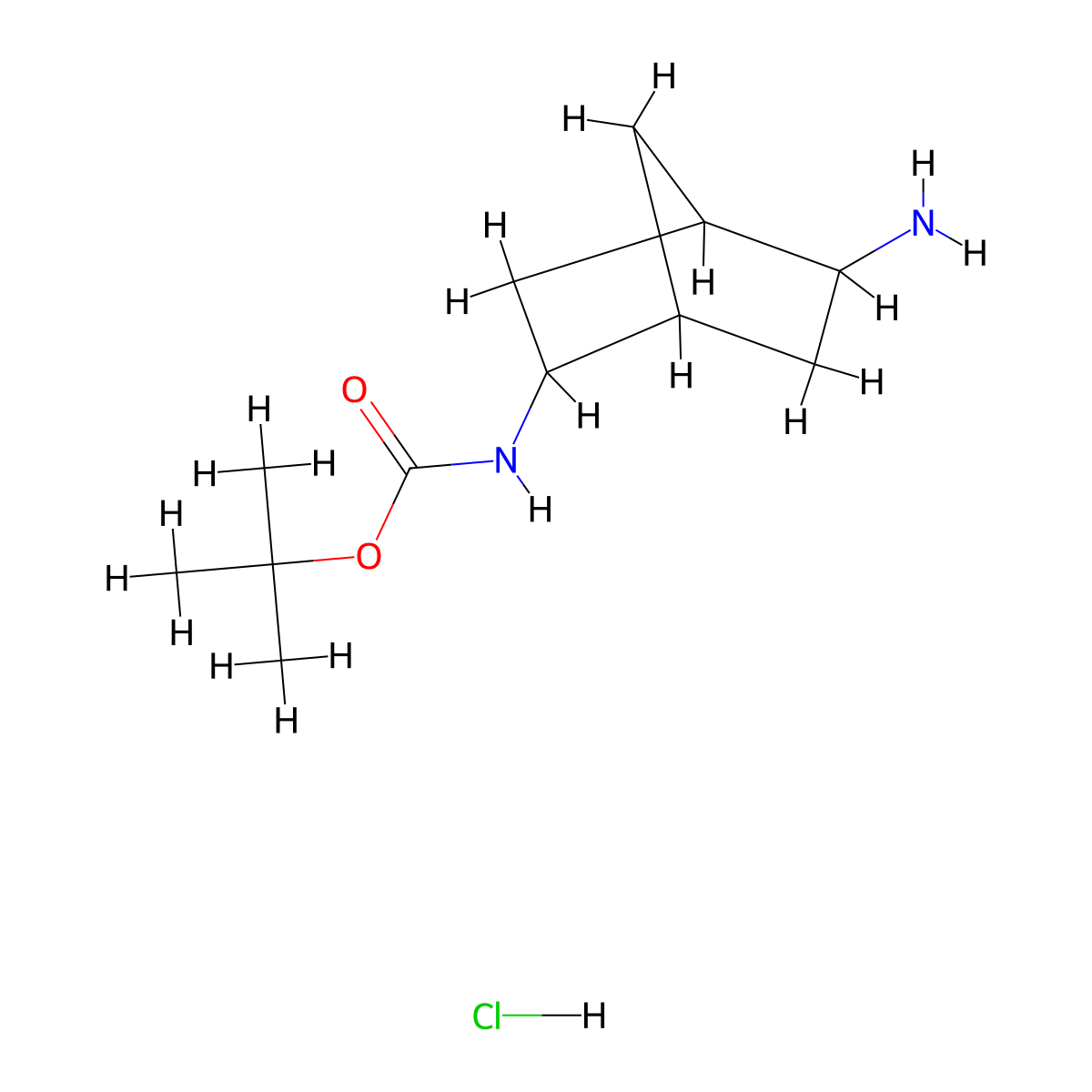 tert-butyl N-(5-aminobicyclo(2.2.1)heptan-2-yl)carbamate hydrochloride molecular structure, CAS 2309474-99-3