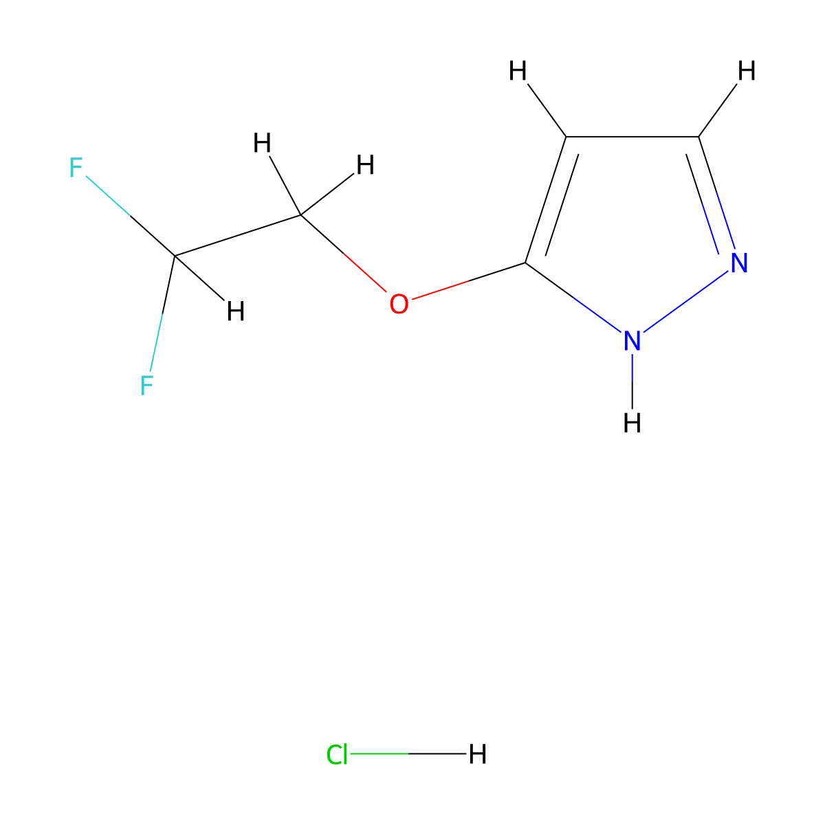 3-(2,2-difluoroethoxy)-1H-pyrazole hydrochloride molecular structure, CAS 2309475-00-9