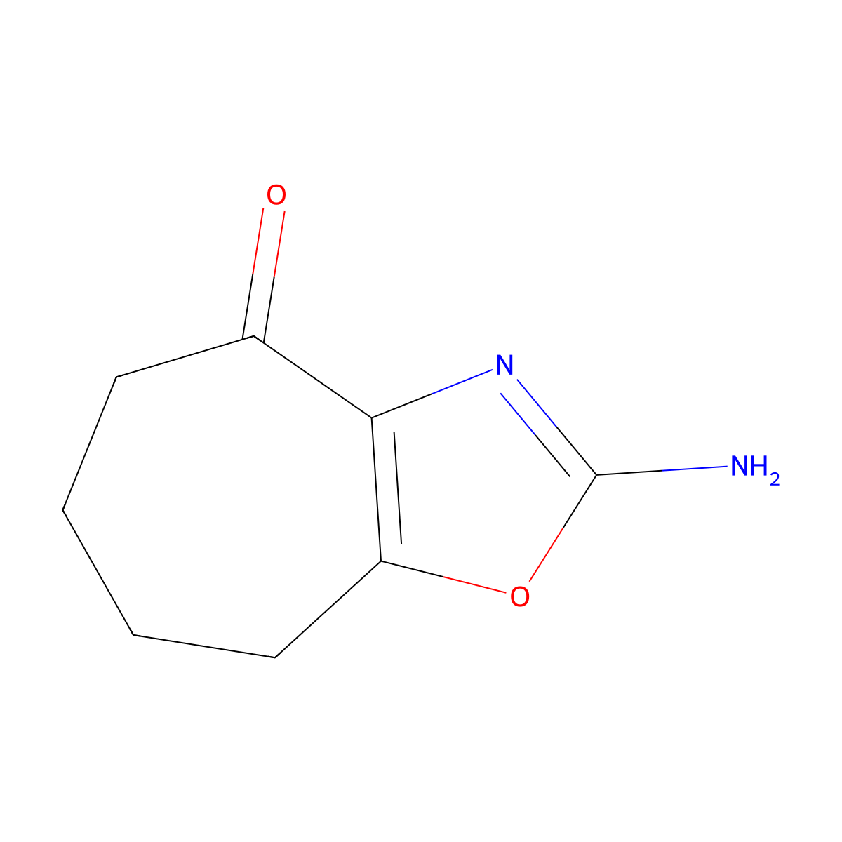 2-amino-4H,5H,6H,7H,8H-cyclohepta[d][1,3]oxazol-4-one molecular structure, CAS 2309475-18-9
