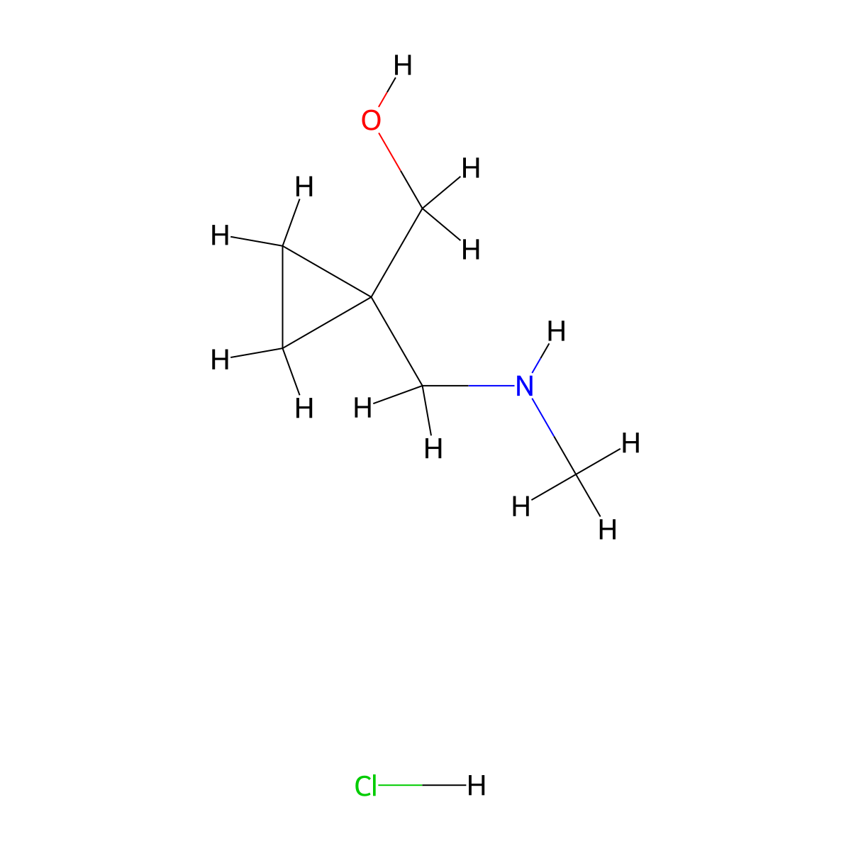 {1-[(Methylamino)methyl]cyclopropyl}methanol hydrochloride molecular structure, CAS 2309475-53-2