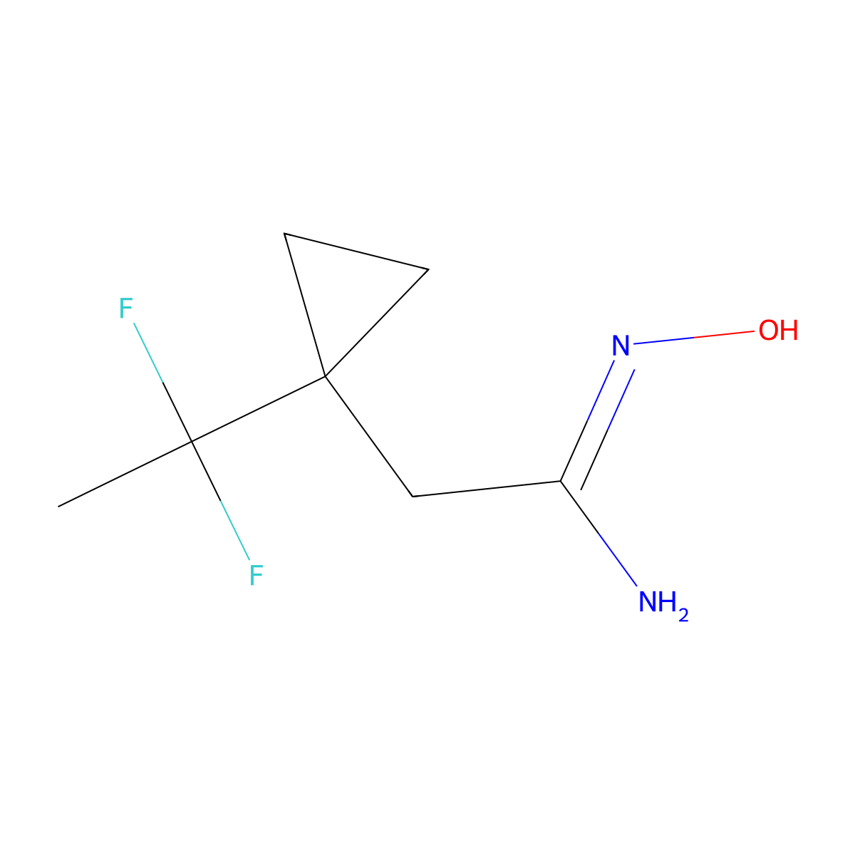 2-[1-(1,1-Difluoroethyl)cyclopropyl]-N'-hydroxyethanimidamide molecular structure, CAS 2309485-06-9
