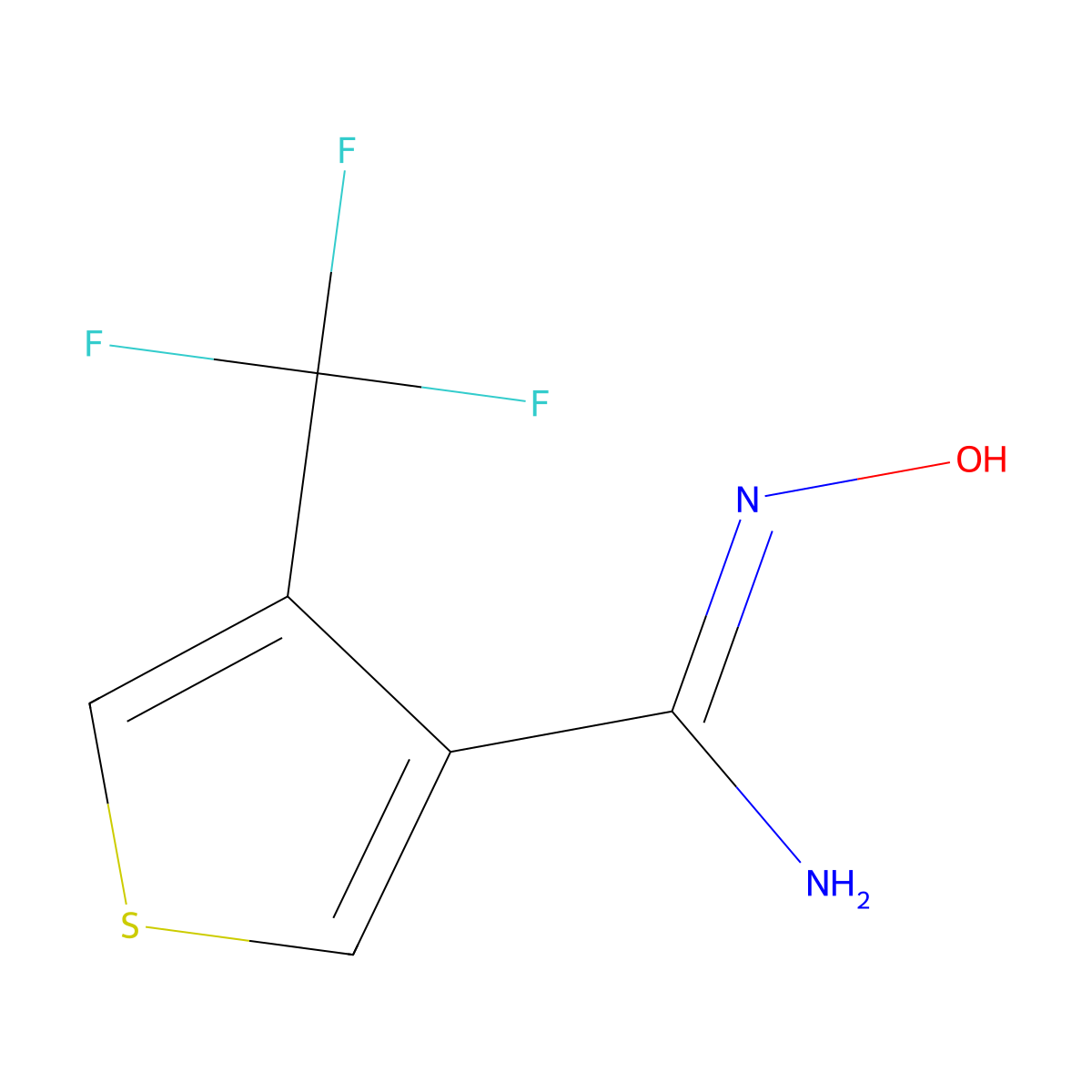 N'-Hydroxy-4-(trifluoromethyl)thiophene-3-carboximidamide molecular structure, CAS 2309485-09-2