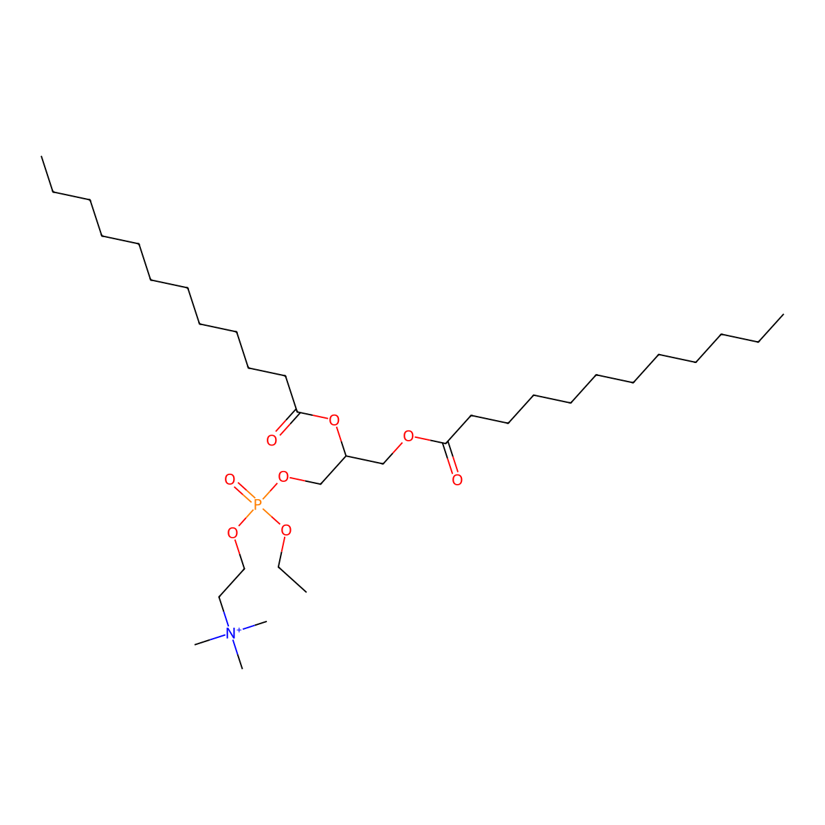 2-[[(2R)-2,3-di(dodecanoyloxy)propoxy]-ethoxyphosphoryl]oxyethyl-trimethylazanium molecular structure, CAS 230949-32-3