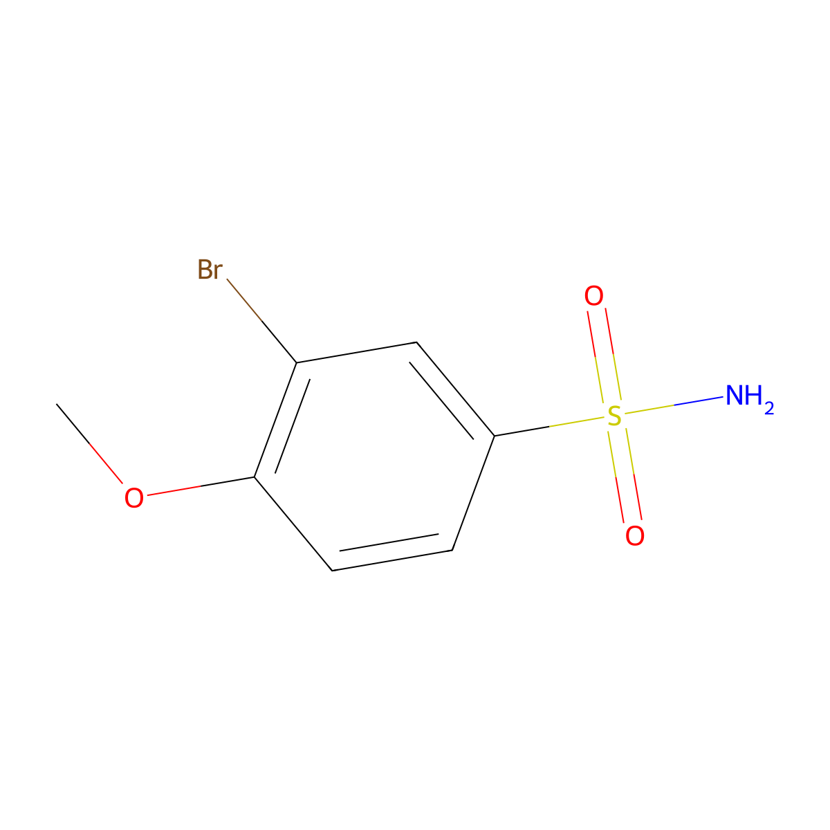 3-Bromo-4-methoxybenzene-1-sulfonamide molecular structure, CAS 23095-03-6