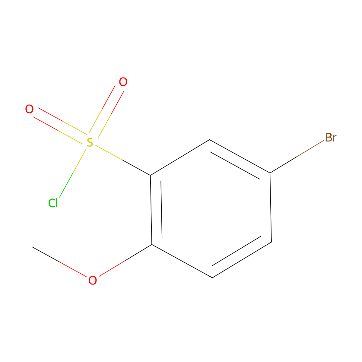 5-Bromo-2-methoxybenzene-1-sulfonyl chloride molecular structure, CAS 23095-05-8