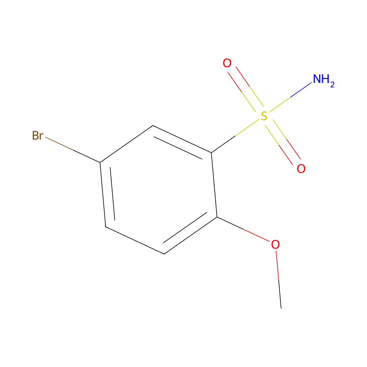 5-Bromo-2-methoxybenzenesulphonamide molecular structure, CAS 23095-14-9