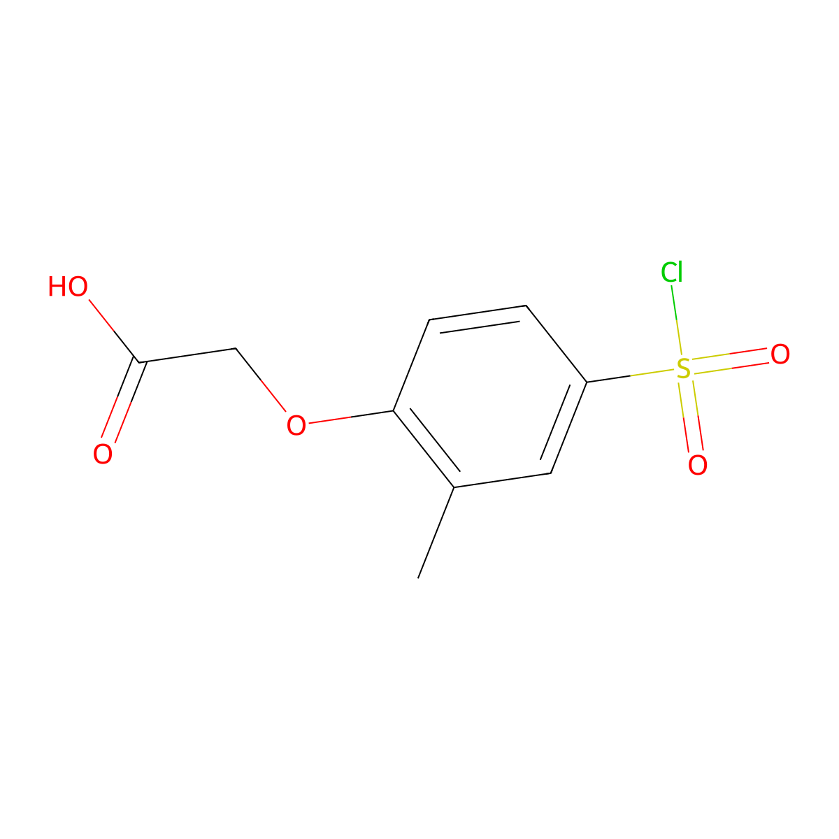 2-[4-(Chlorosulfonyl)-2-methylphenoxy]acetic acid molecular structure, CAS 23095-23-0