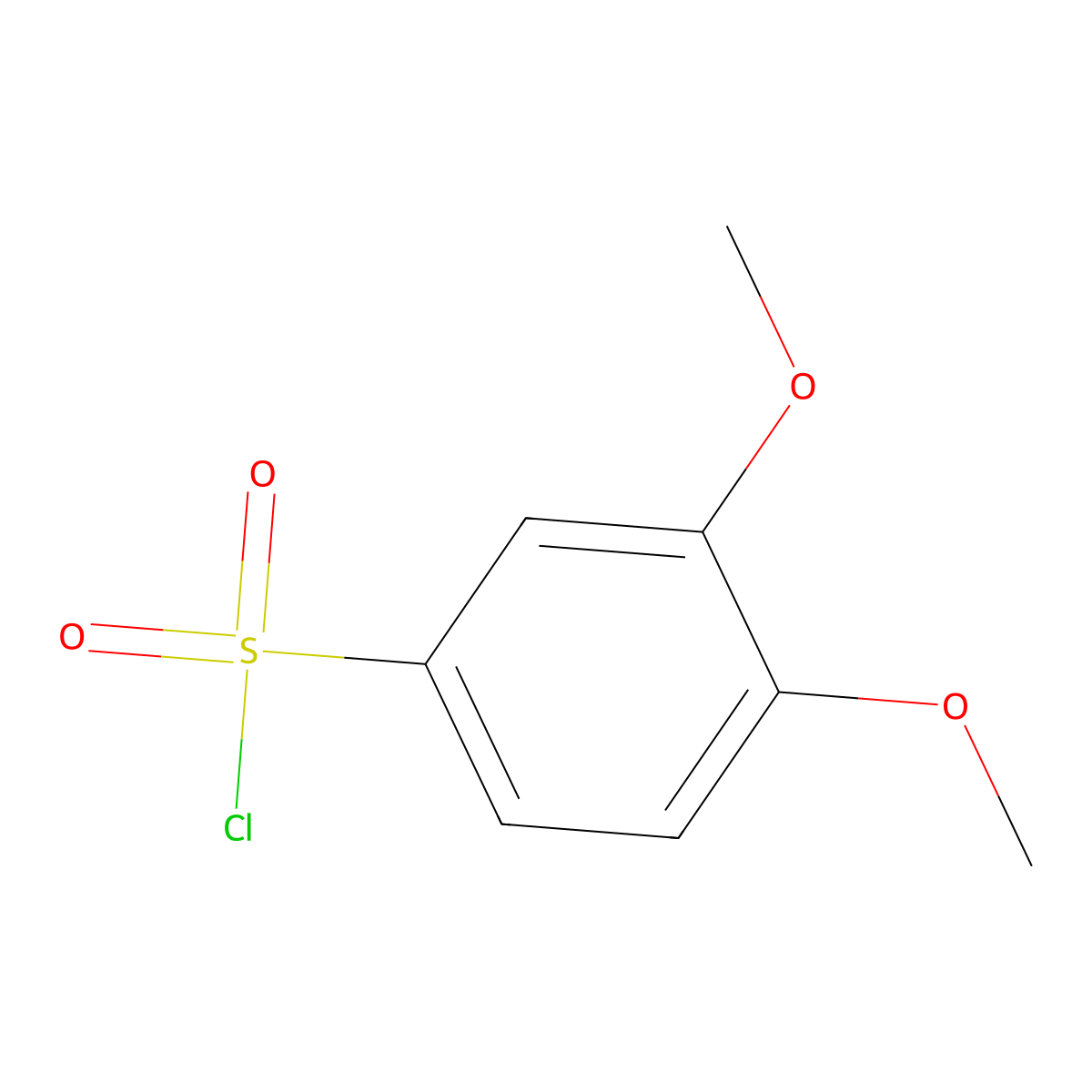 3,4-Dimethoxybenzenesulfonyl chloride molecular structure, CAS 23095-31-0