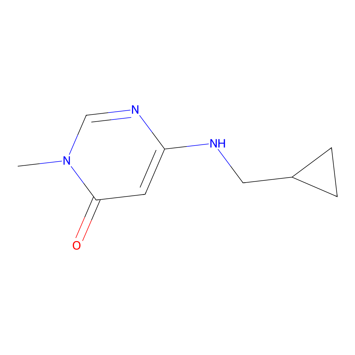 6-[(Cyclopropylmethyl)amino]-3-methyl-3,4-dihydropyrimidin-4-one molecular structure, CAS 2309521-92-2