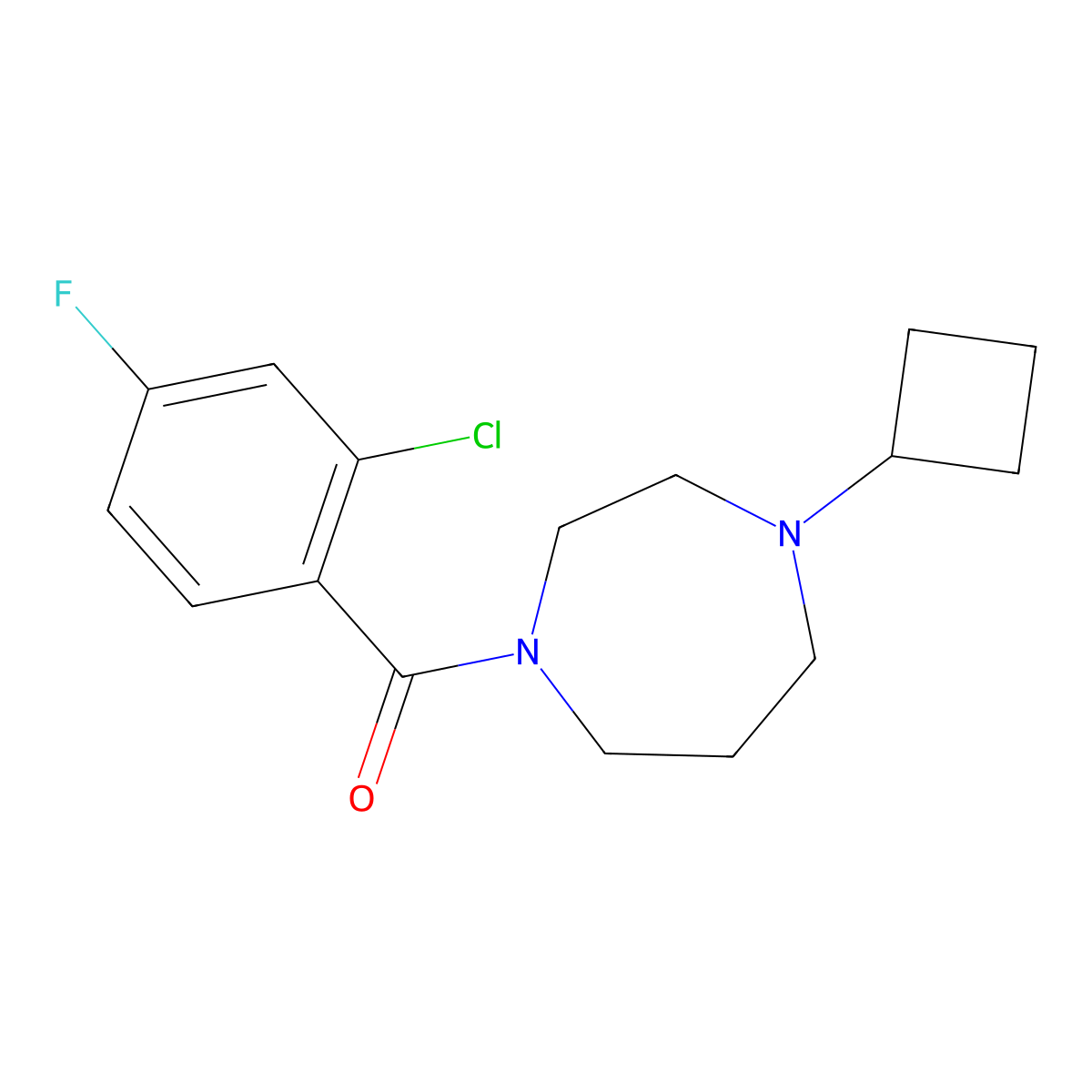 1-(2-Chloro-4-fluorobenzoyl)-4-cyclobutyl-1,4-diazepane molecular structure, CAS 2309536-87-4