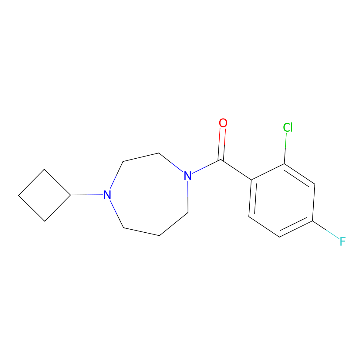 1-(2-Chloro-4-fluorobenzoyl)-4-cyclobutyl-1,4-diazepane molecular structure, CAS 2309536-87-4