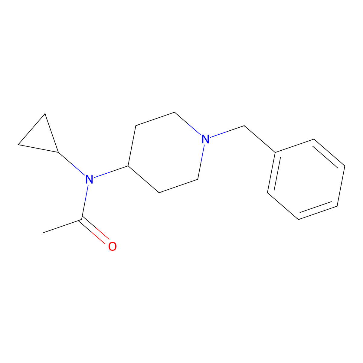 N-(1-benzylpiperidin-4-yl)-N-cyclopropylacetamide molecular structure, CAS 2309536-94-3