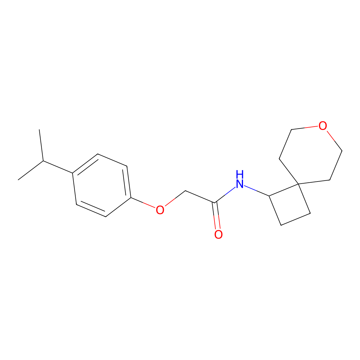 2-(4-isopropylphenoxy)-N-(7-oxaspiro[3.5]nonan-1-yl)acetamide molecular structure, CAS 2309537-08-2