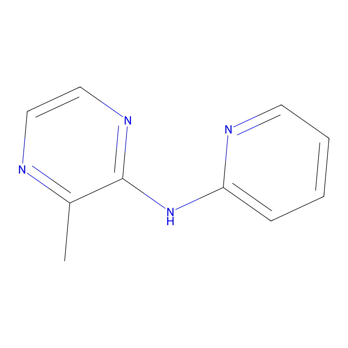 3-methyl-N-(pyridin-2-yl)pyrazin-2-amine molecular structure, CAS 2309537-61-7