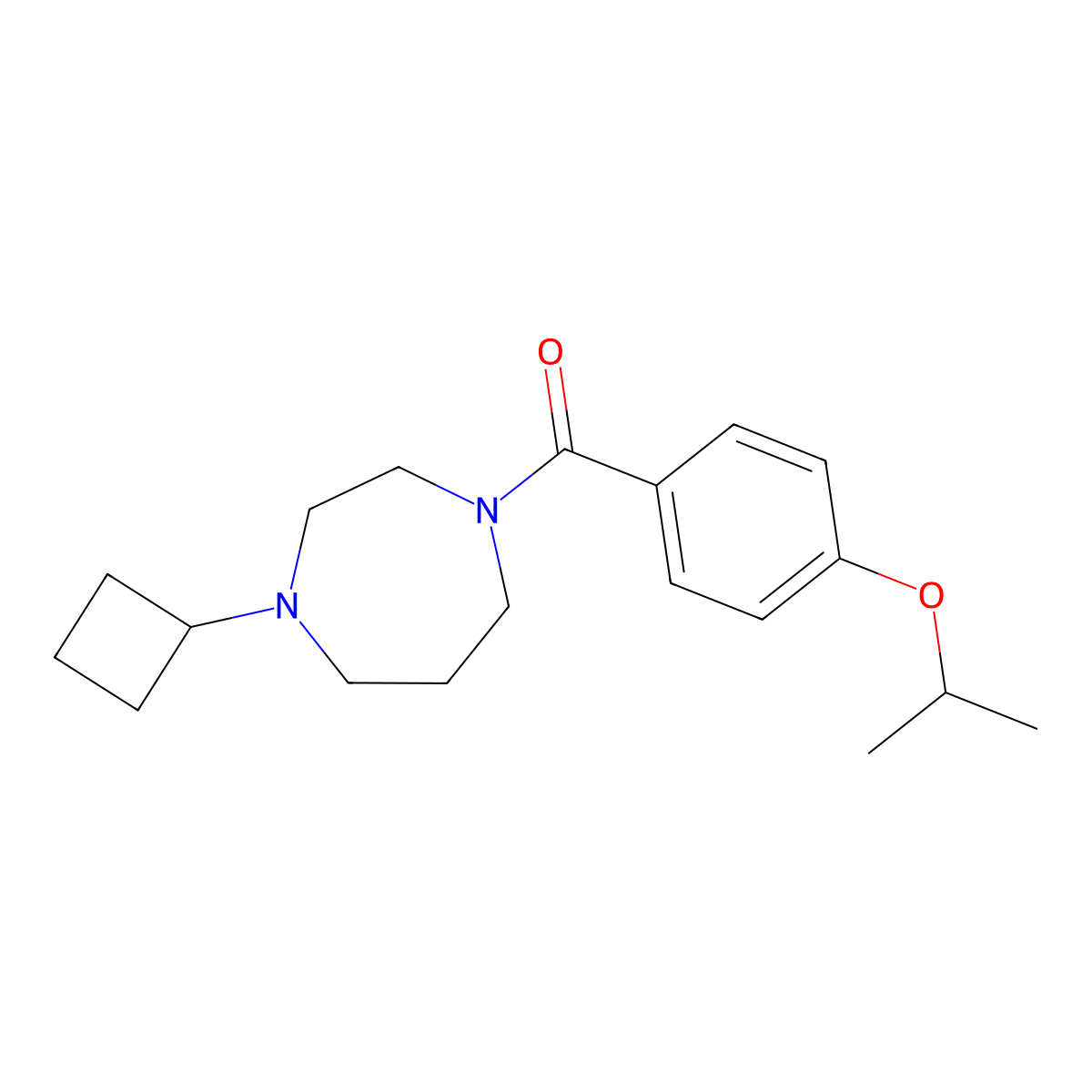 (4-Cyclobutyl-1,4-diazepan-1-yl)(4-isopropoxyphenyl)methanone molecular structure, CAS 2309537-74-2