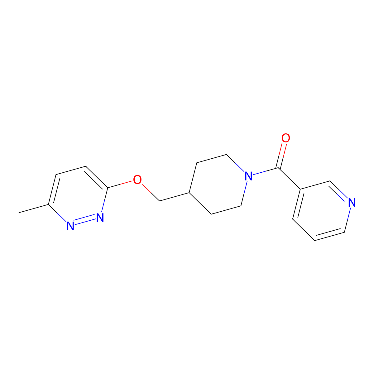 3-Methyl-6-{[1-(pyridine-3-carbonyl)piperidin-4-yl]methoxy}pyridazine molecular structure, CAS 2309537-79-7