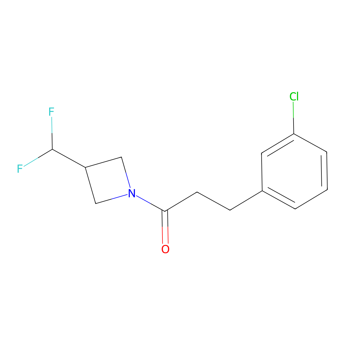 3-(3-Chlorophenyl)-1-[3-(difluoromethyl)azetidin-1-yl]propan-1-one molecular structure, CAS 2309538-14-3