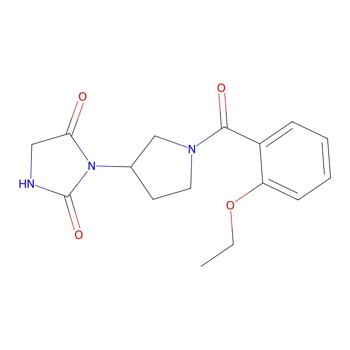 3-[1-(2-Ethoxybenzoyl)pyrrolidin-3-yl]imidazolidine-2,4-dione molecular structure, CAS 2309538-18-7