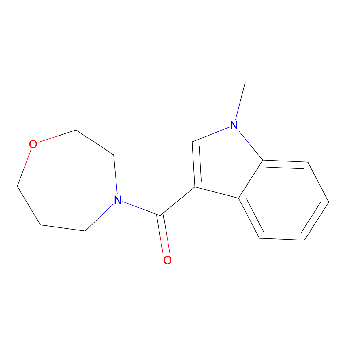 (1-methyl-1H-indol-3-yl)(1,4-oxazepan-4-yl)methanone molecular structure, CAS 2309538-33-6