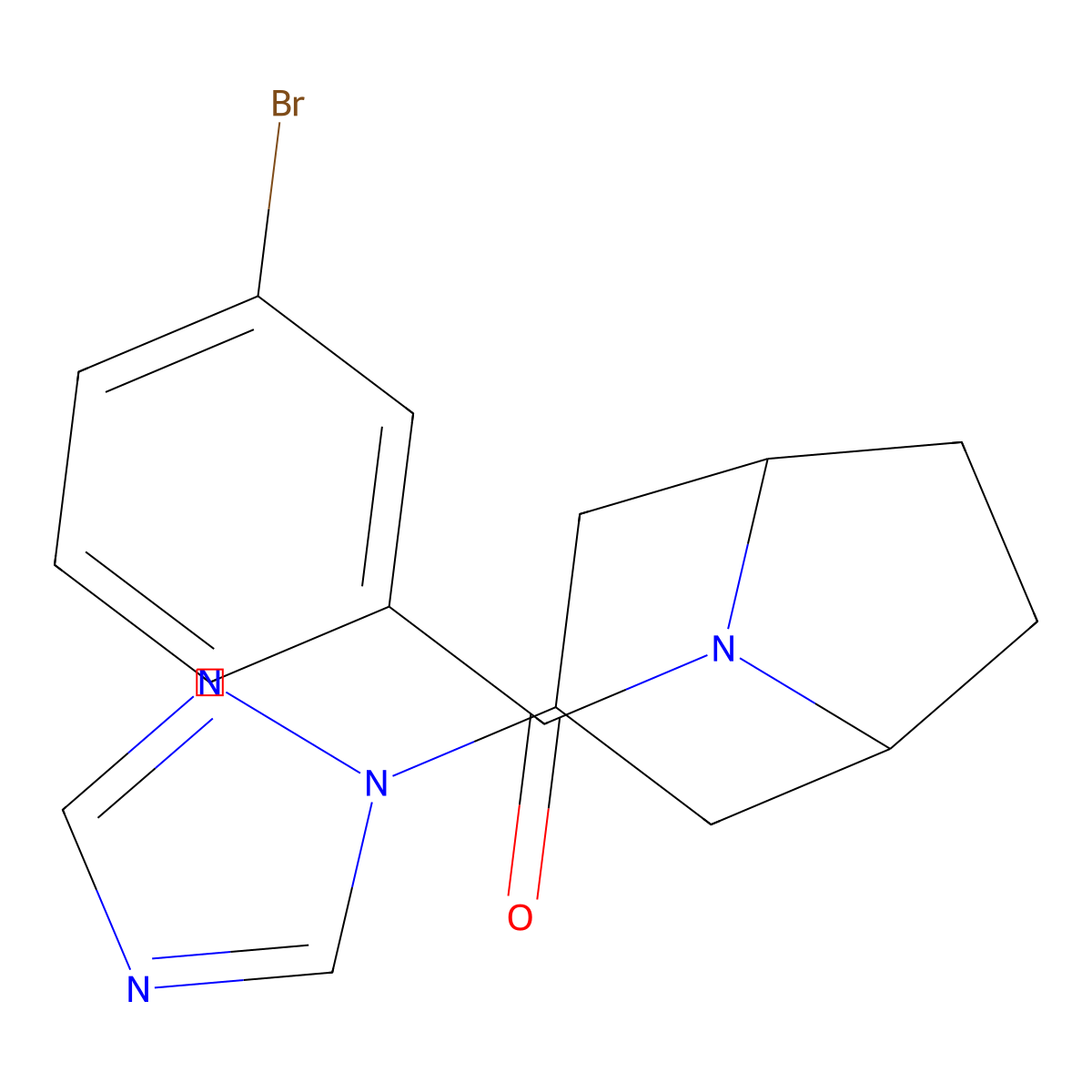 8-(3-bromobenzoyl)-3-(1H-1,2,4-triazol-1-yl)-8-azabicyclo[3.2.1]octane molecular structure, CAS 2309538-70-1
