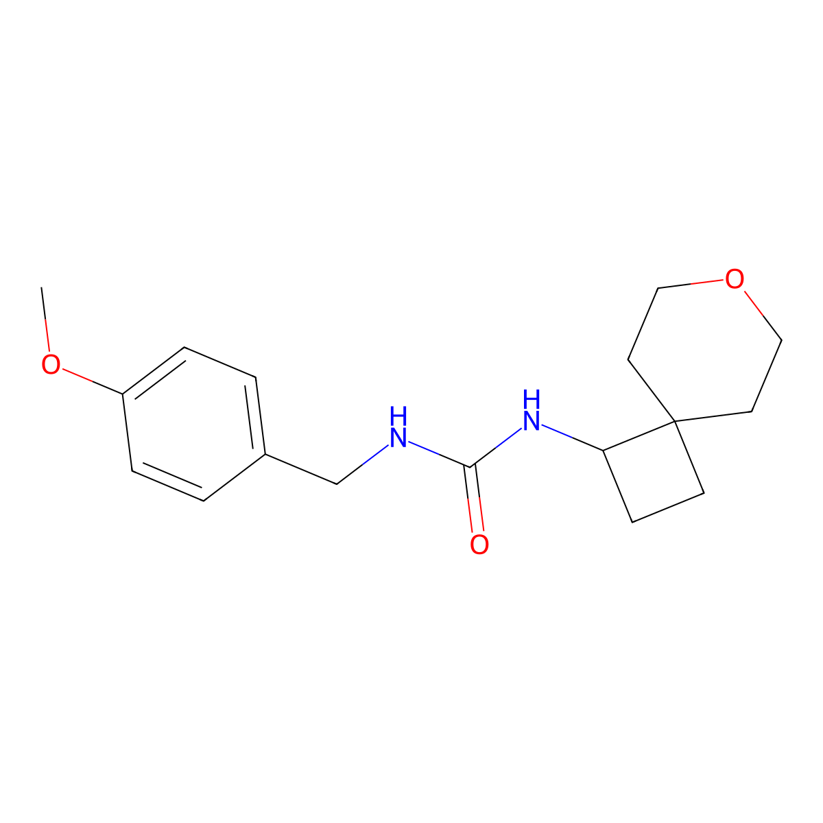 1-(4-Methoxybenzyl)-3-(7-oxaspiro[3.5]nonan-1-yl)urea molecular structure, CAS 2309538-91-6