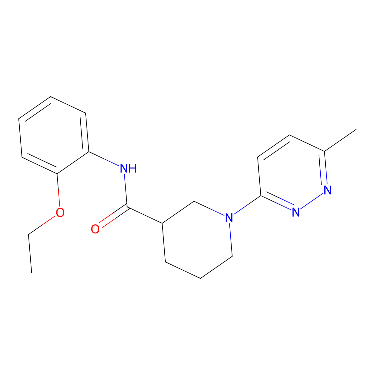 N-(2-ethoxyphenyl)-1-(6-methylpyridazin-3-yl)piperidine-3-carboxamide molecular structure, CAS 2309539-12-4