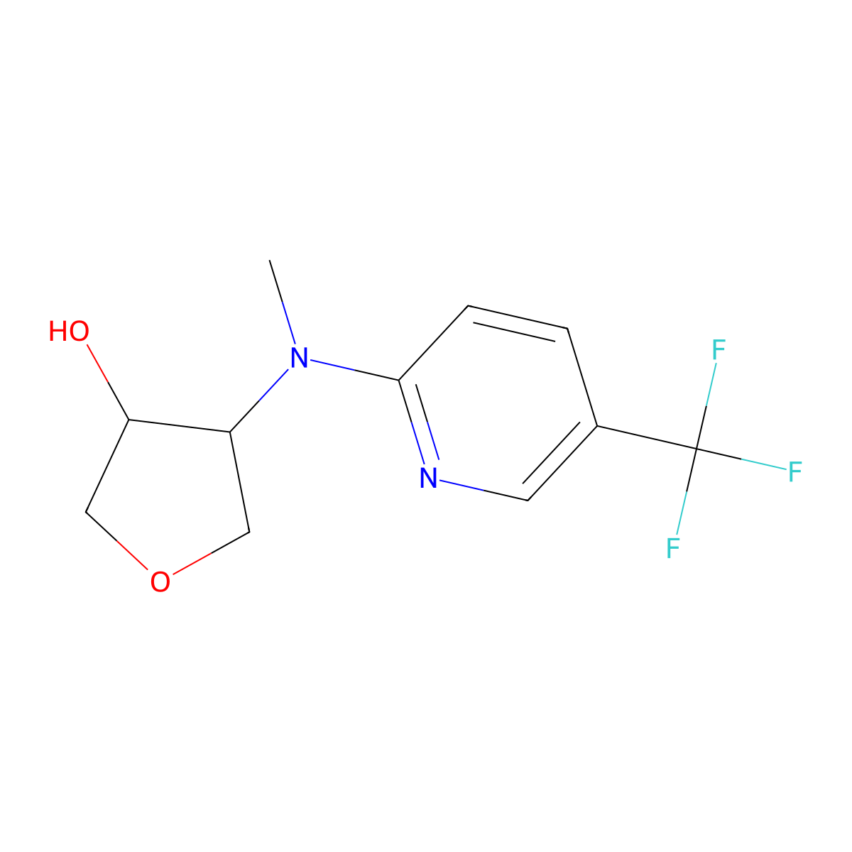 4-{Methyl[5-(trifluoromethyl)pyridin-2-yl]amino}oxolan-3-ol molecular structure, CAS 2309541-23-7