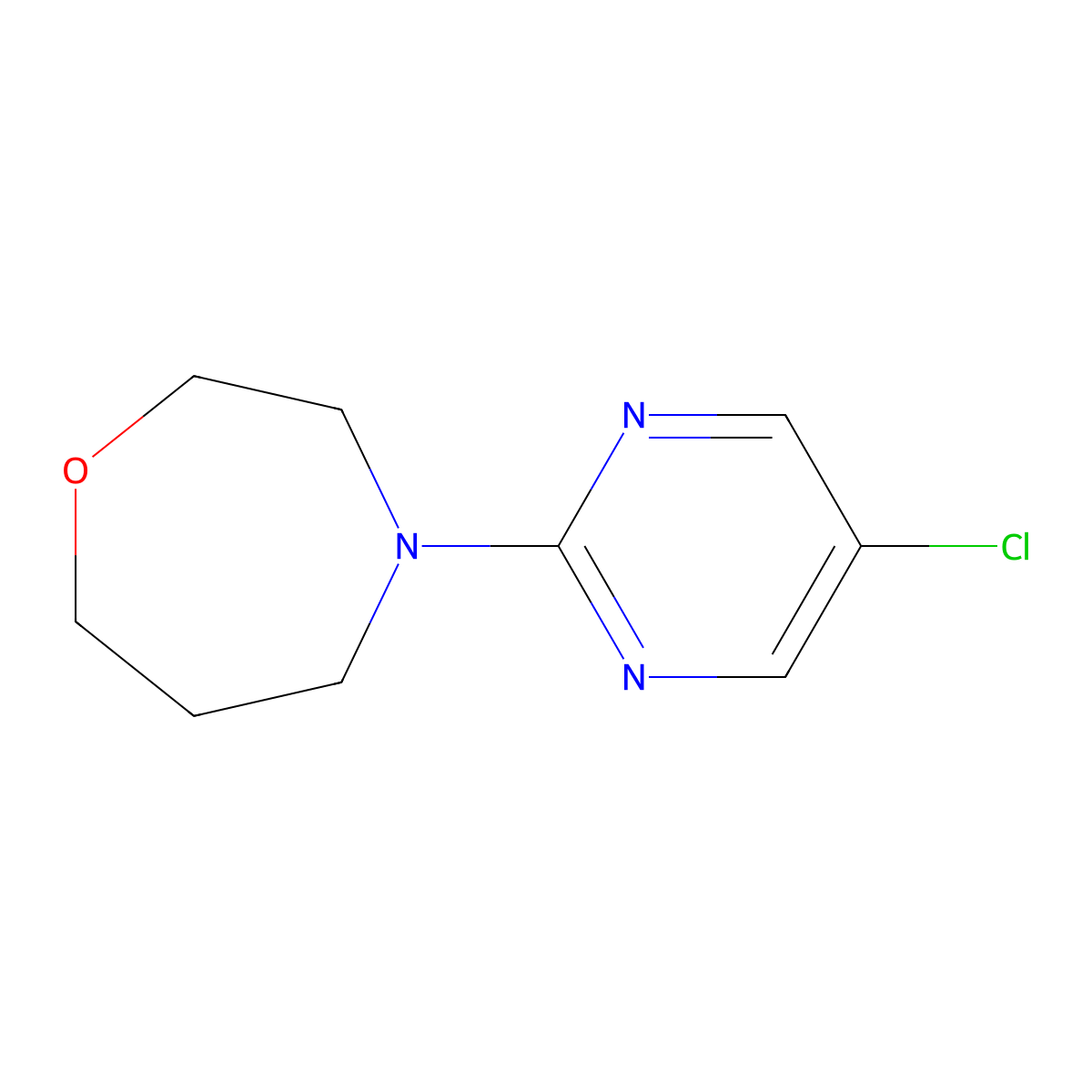 4-(5-Chloropyrimidin-2-yl)-1,4-oxazepane molecular structure, CAS 2309541-28-2