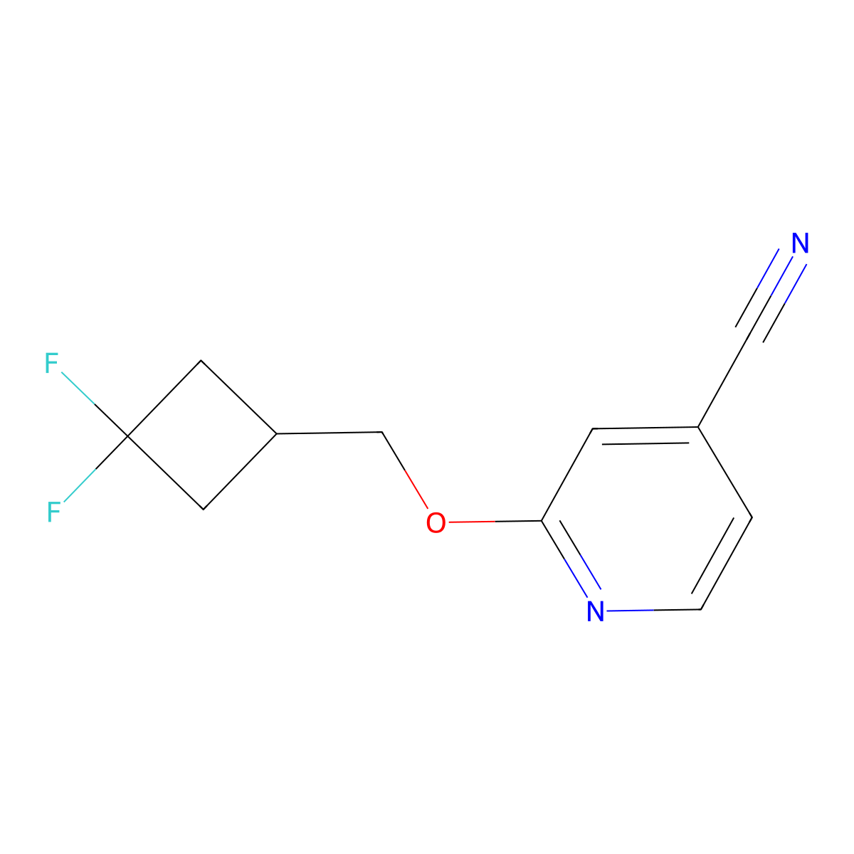 2-[(3,3-Difluorocyclobutyl)methoxy]pyridine-4-carbonitrile molecular structure, CAS 2309541-42-0