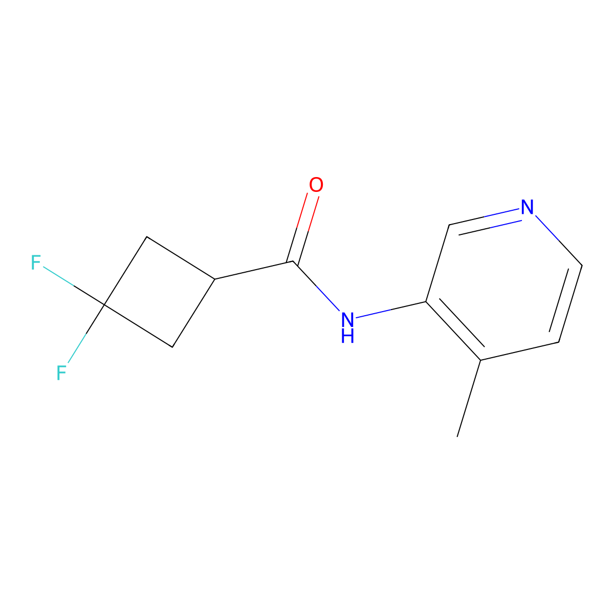 3,3-Difluoro-N-(4-methylpyridin-3-yl)cyclobutane-1-carboxamide molecular structure, CAS 2309541-68-0