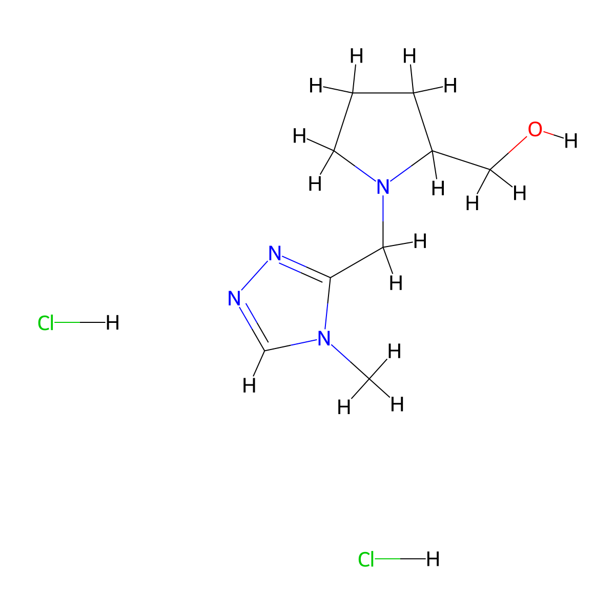 {1-[(4-methyl-4H-1,2,4-triazol-3-yl)methyl]pyrrolidin-2-yl}methanol dihydrochloride molecular structure, CAS 2309542-06-9