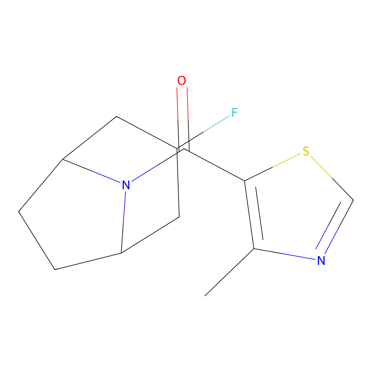 3-Fluoro-8-(4-methyl-1,3-thiazole-5-carbonyl)-8-azabicyclo[3.2.1]octane molecular structure, CAS 2309542-31-0