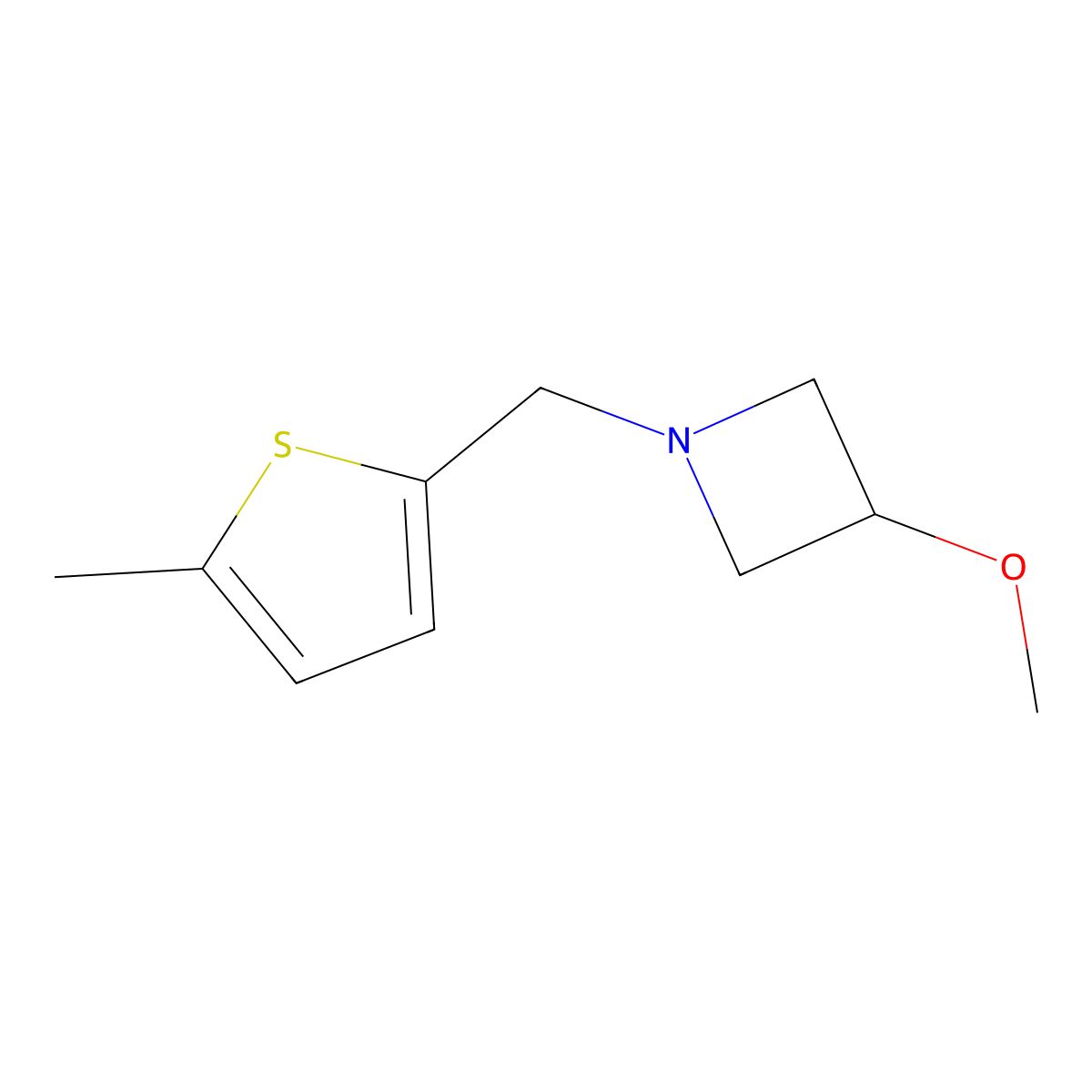 3-Methoxy-1-[(5-methylthiophen-2-yl)methyl]azetidine molecular structure, CAS 2309542-45-6