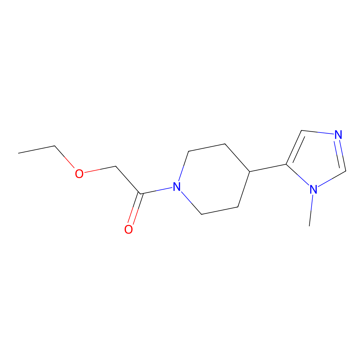 2-ethoxy-1-[4-(1-methyl-1H-imidazol-5-yl)piperidin-1-yl]ethan-1-one molecular structure, CAS 2309542-72-9