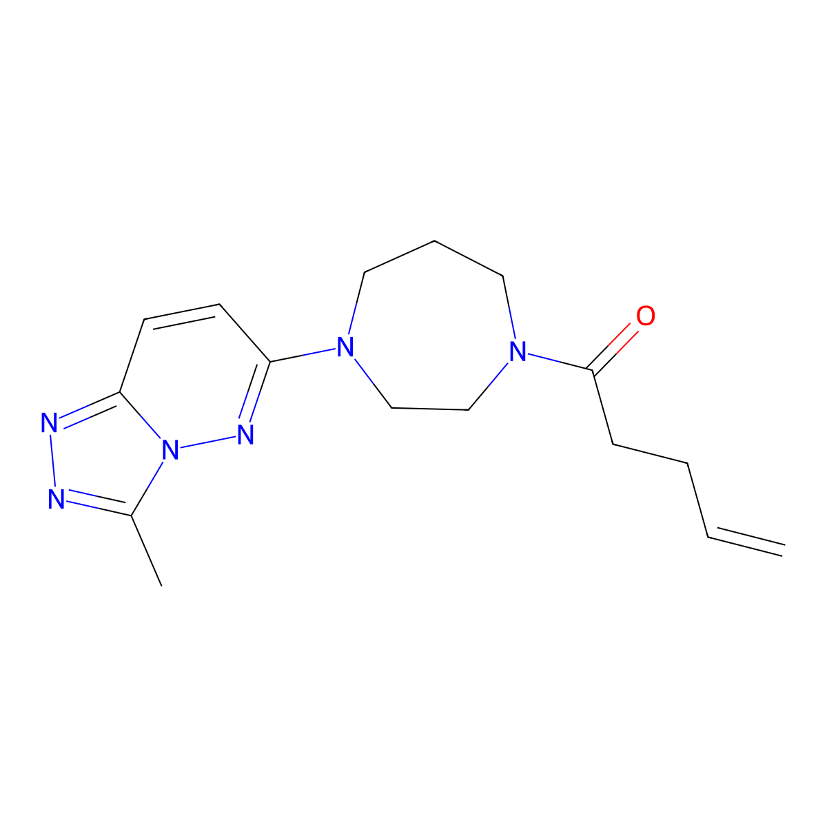 1-(4-{3-Methyl-[1,2,4]triazolo[4,3-b]pyridazin-6-yl}-1,4-diazepan-1-yl)pent-4-en-1-one molecular structure, CAS 2309550-78-3