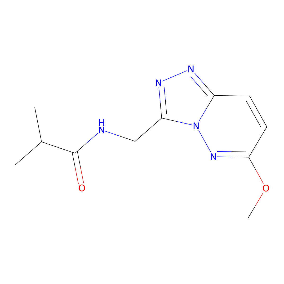 N-((6-methoxy-[1,2,4]triazolo[4,3-b]pyridazin-3-yl)methyl)isobutyramide molecular structure, CAS 2309551-42-4